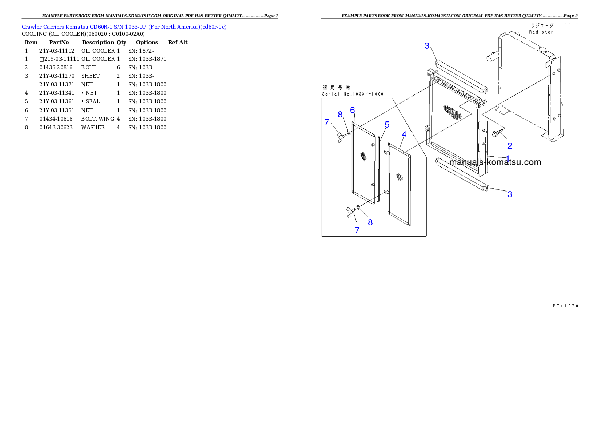 Protected: CD60R-1 S/N 1033-UP (For North America) Partsbook