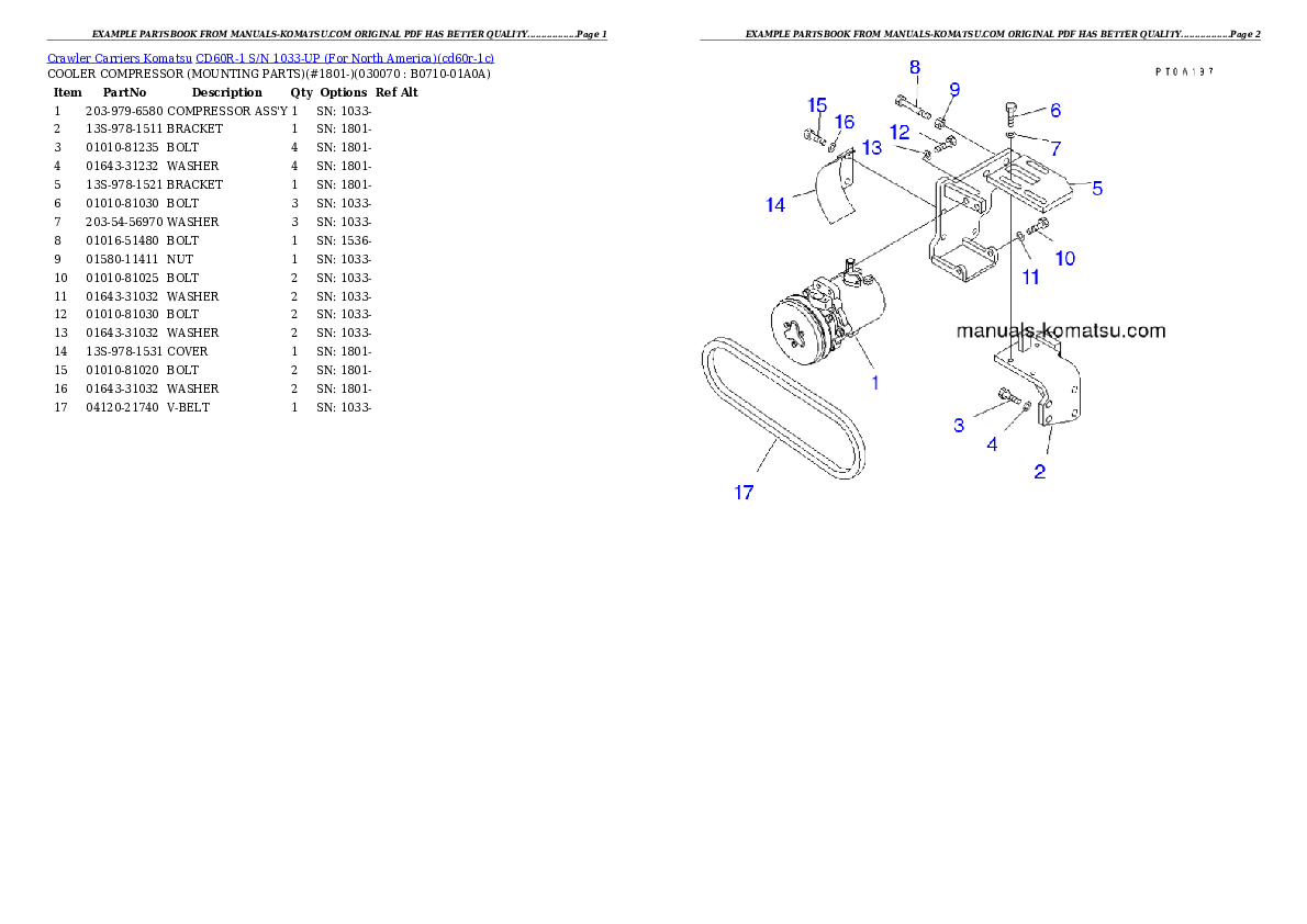 Protected: CD60R-1 S/N 1033-UP (For North America) Partsbook