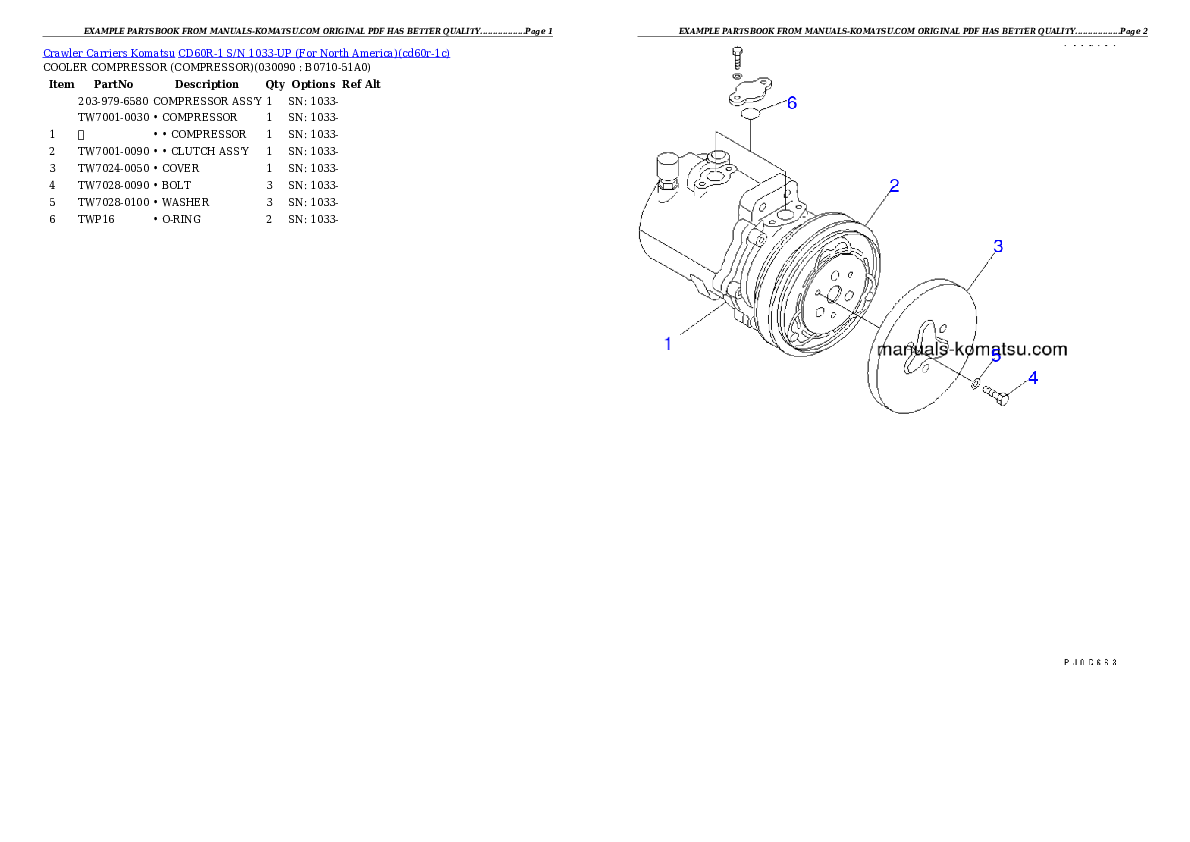 Protected: CD60R-1 S/N 1033-UP (For North America) Partsbook