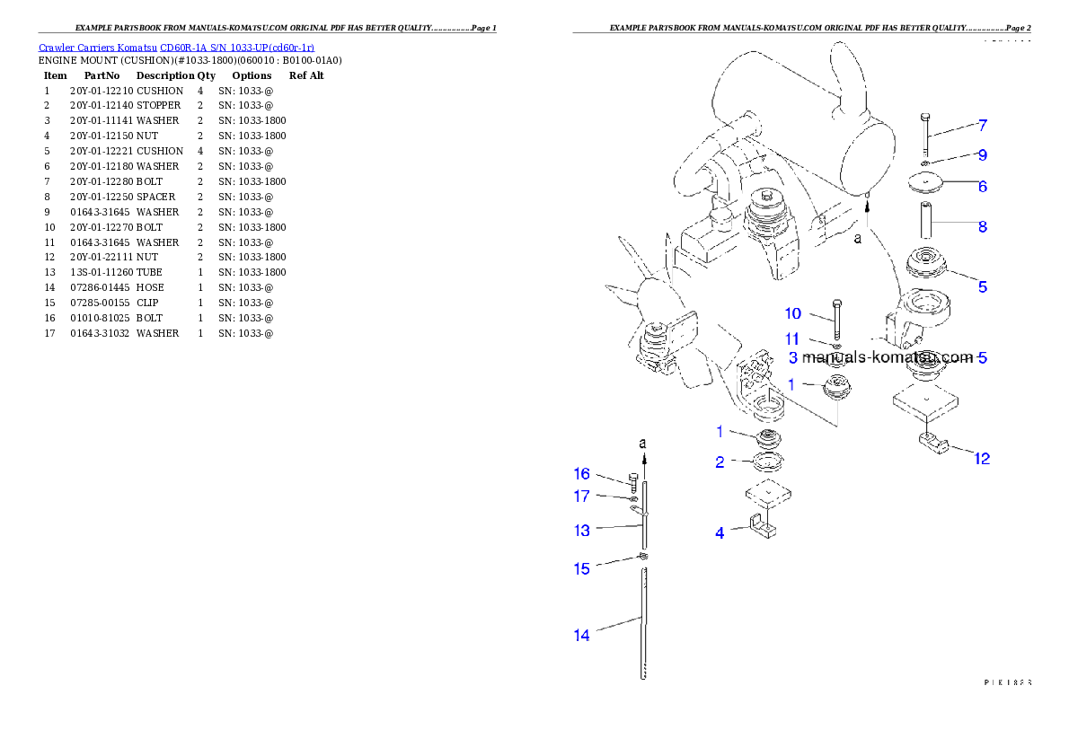 CD60R-1A S/N 1033-UP Partsbook