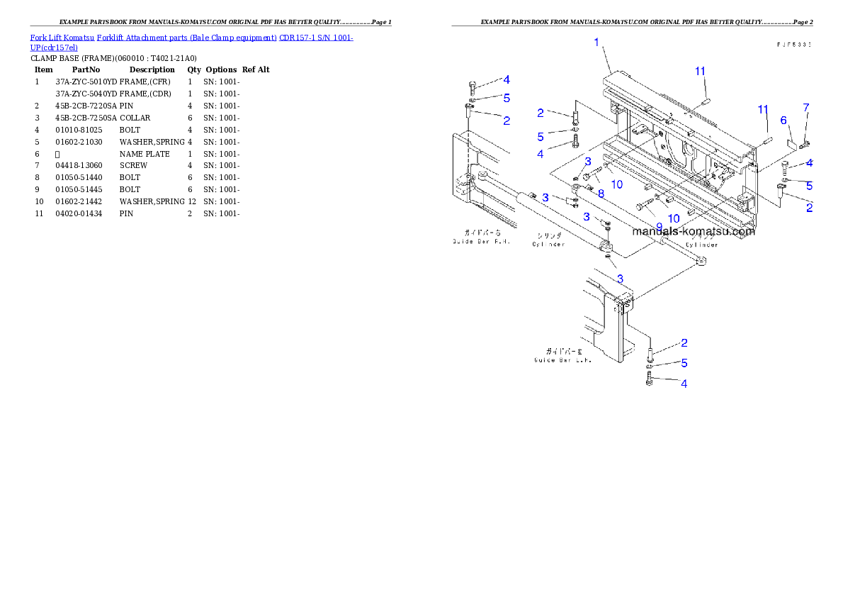 Protected: CDR157-1 S/N 1001-UP Partsbook