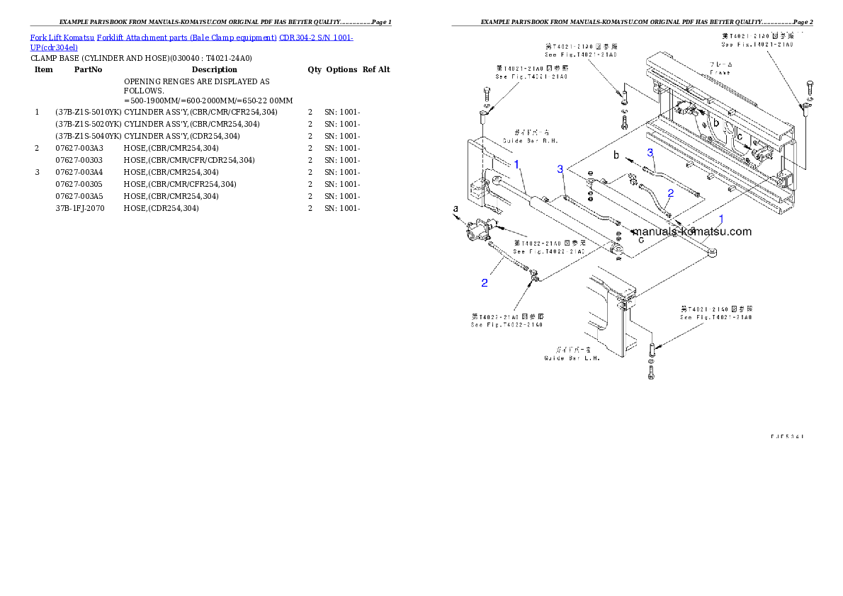 Protected: CDR304-2 S/N 1001-UP Partsbook