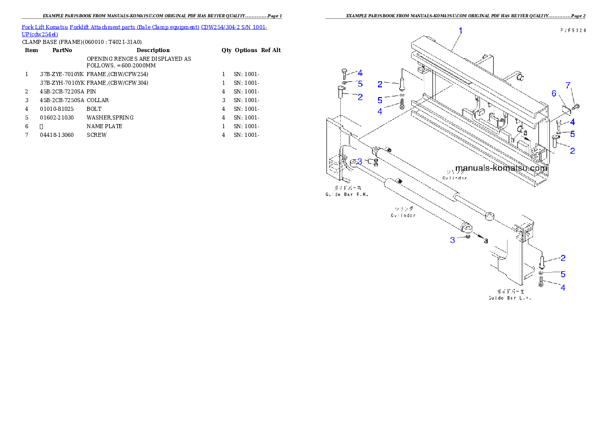Protected: CDW254/304-2 S/N 1001-UP Partsbook