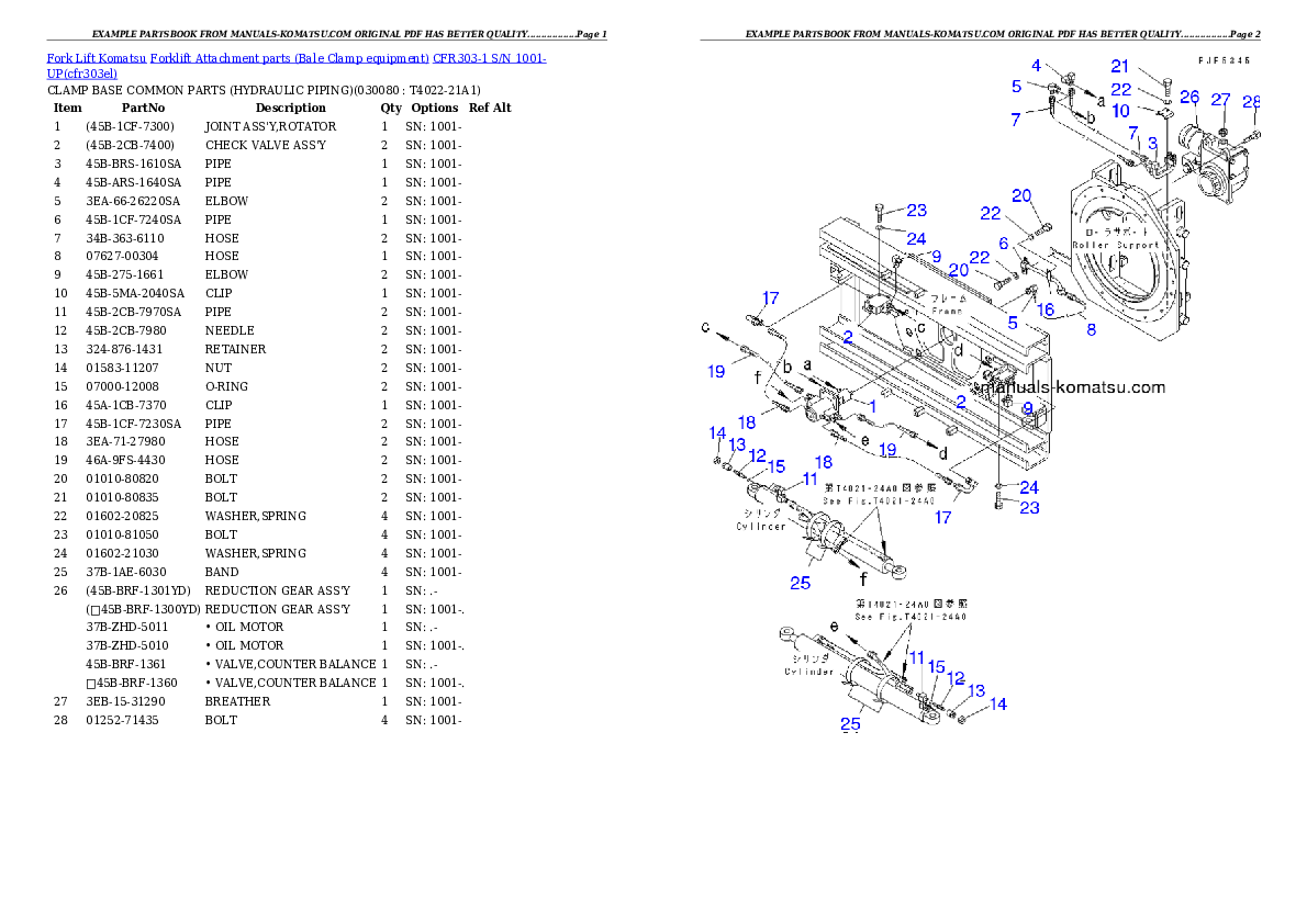 Protected: CFR303-1 S/N 1001-UP Partsbook
