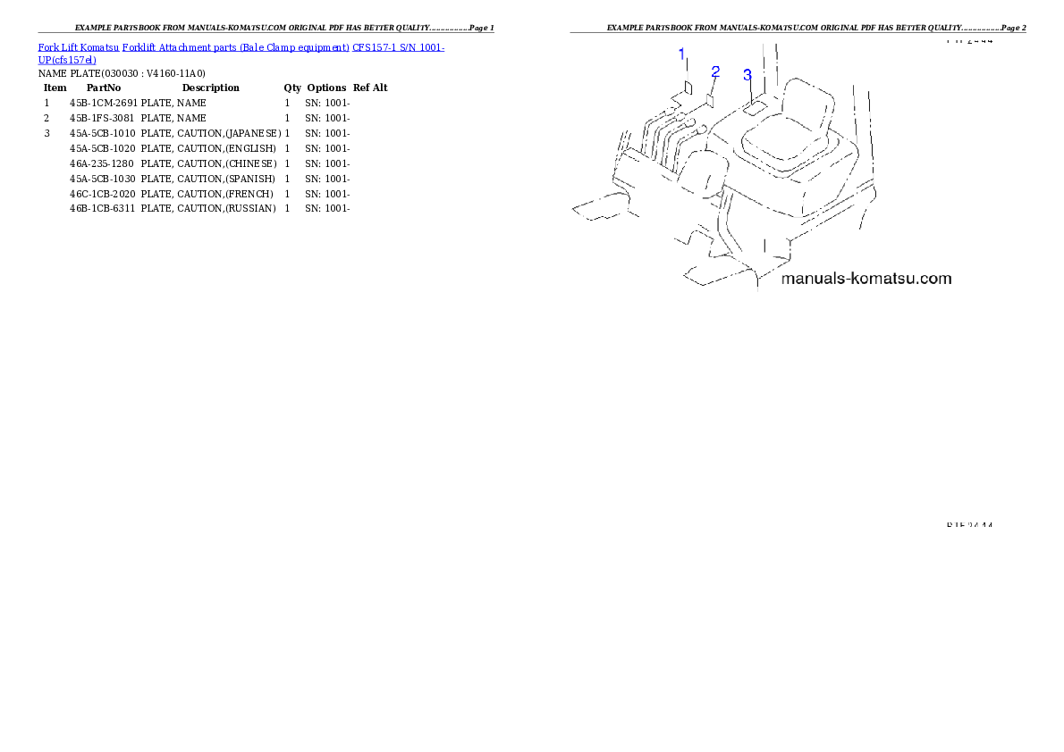 Protected: CFS157-1 S/N 1001-UP Partsbook