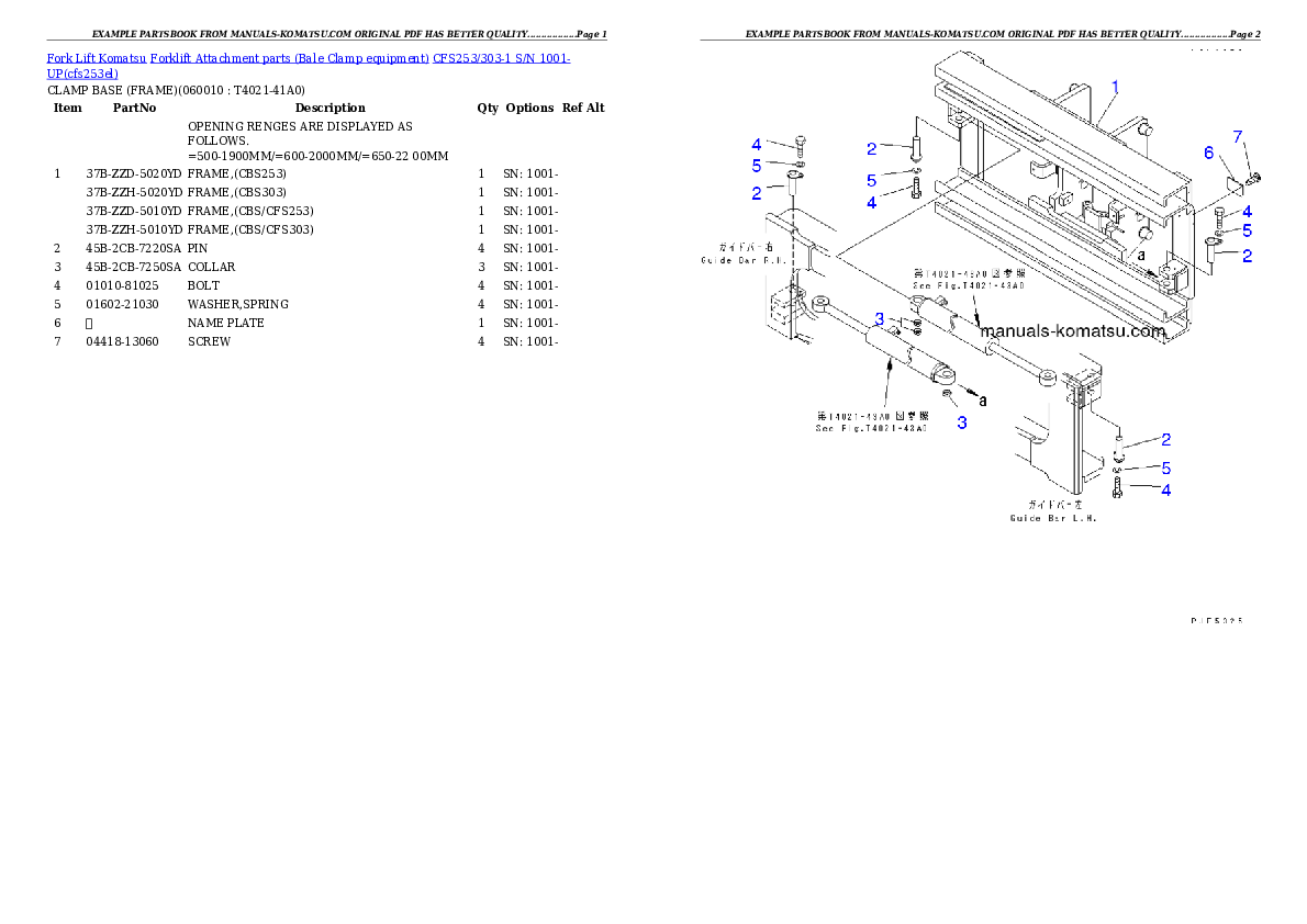 Protected: CFS253/303-1 S/N 1001-UP Partsbook