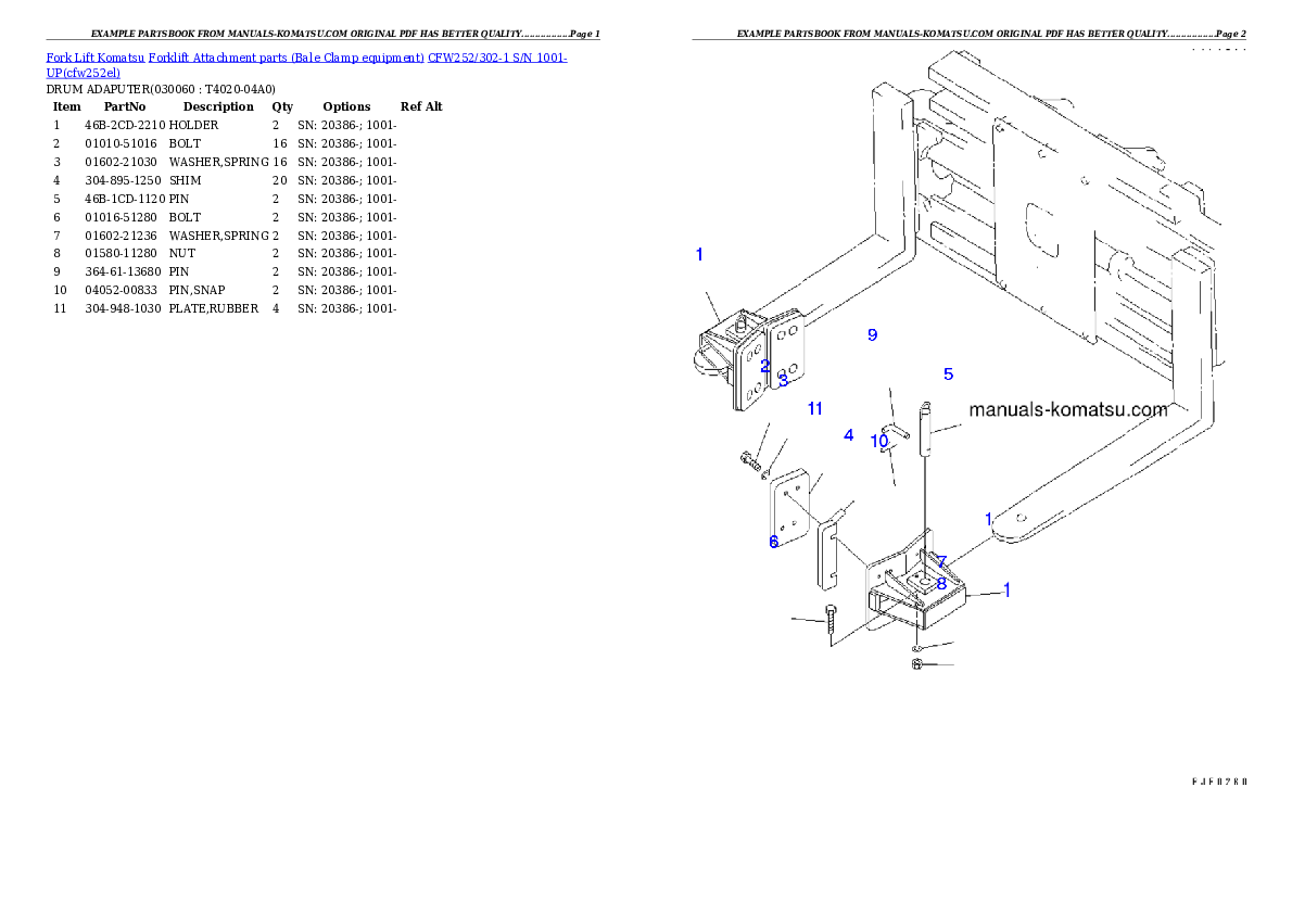 Protected: CFW252/302-1 S/N 1001-UP Partsbook
