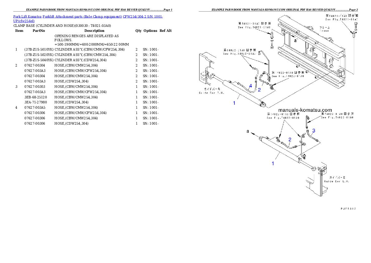 Protected: CFW254/304-2 S/N 1001-UP Partsbook