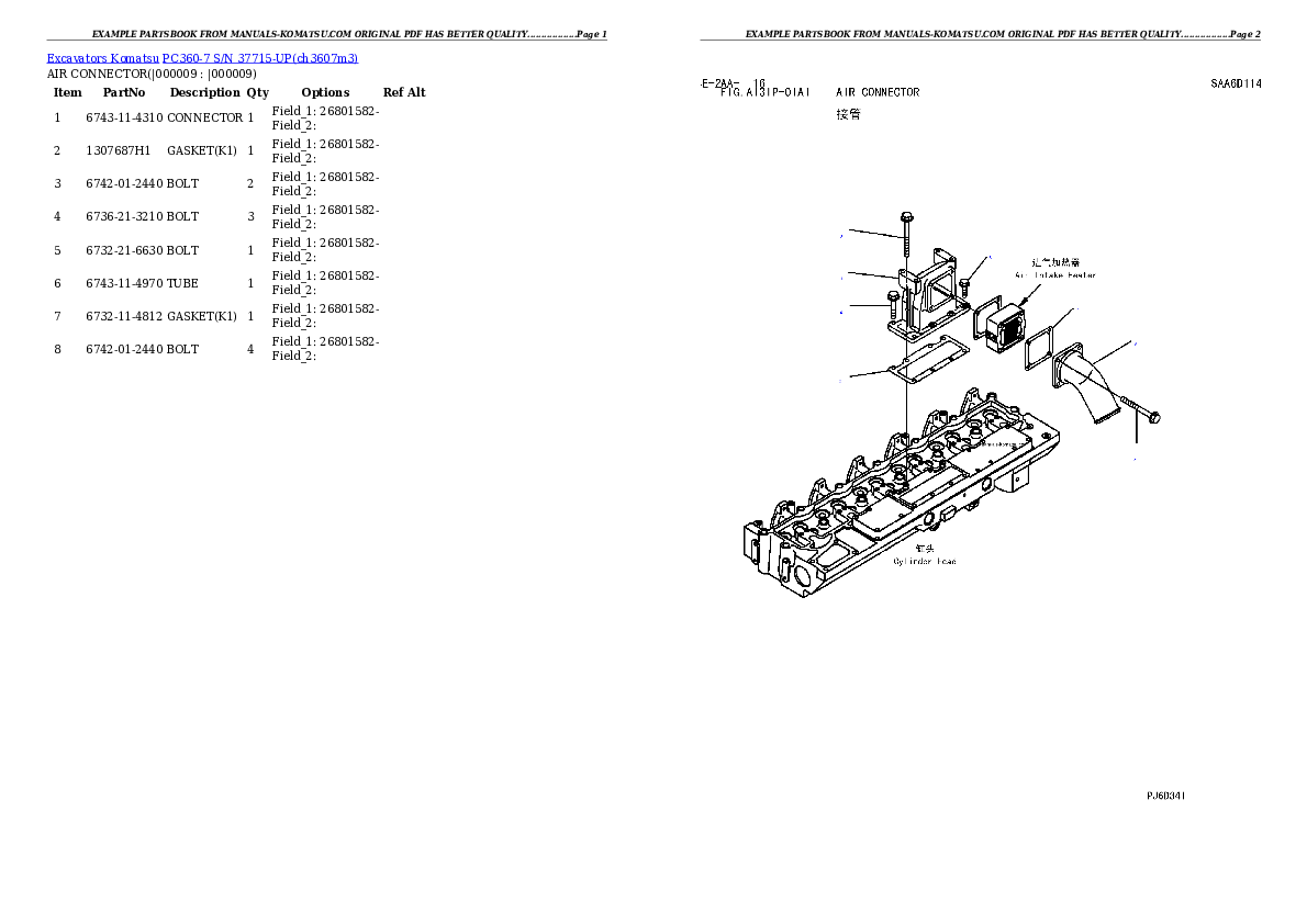Protected: PC360-7 S/N 37715-UP Partsbook