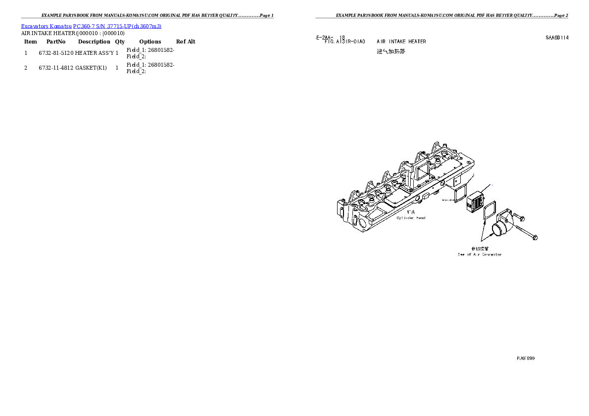 Protected: PC360-7 S/N 37715-UP Partsbook