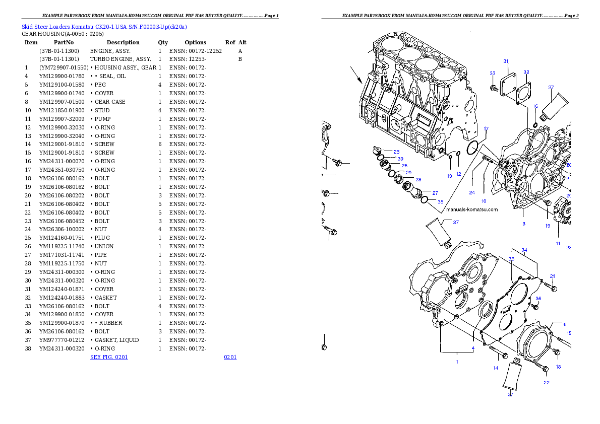 Protected: CK20-1 USA S/N F00003-Up Partsbook