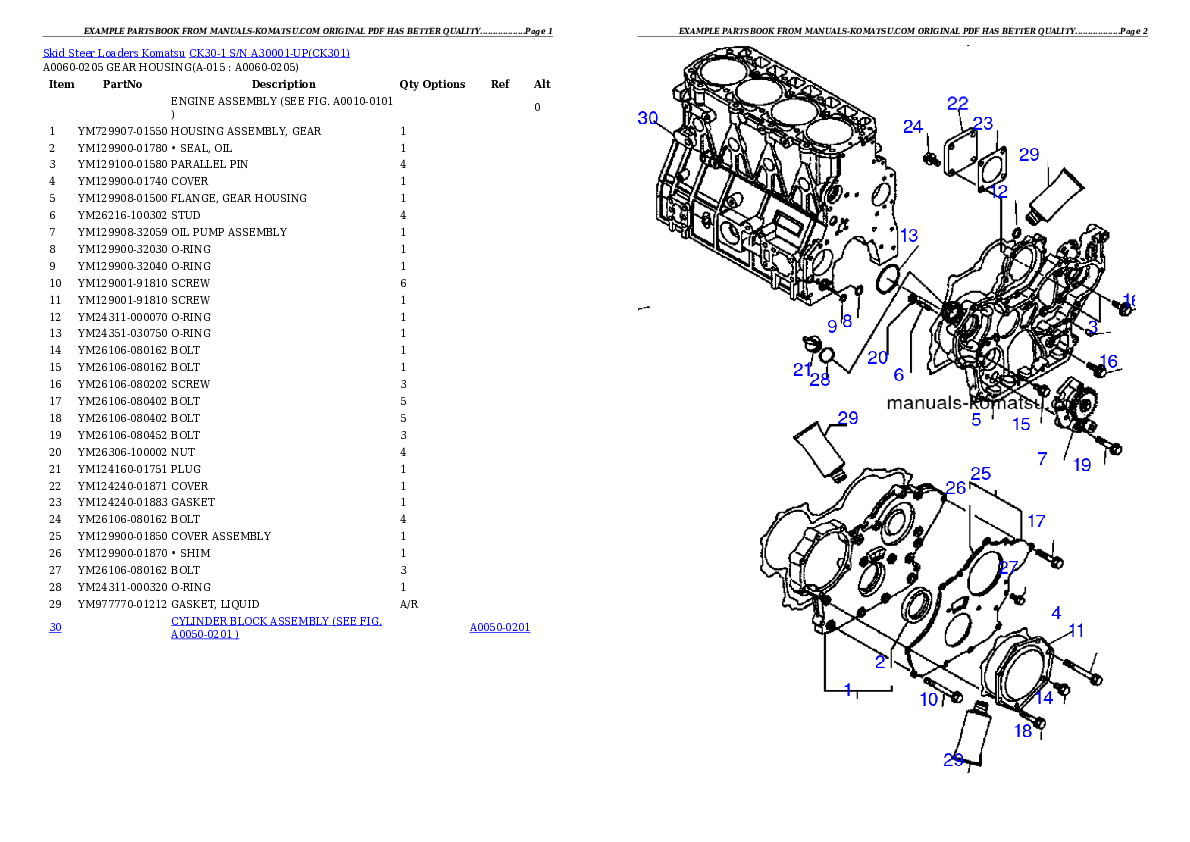 Protected: CK30-1 S/N A30001-UP Partsbook