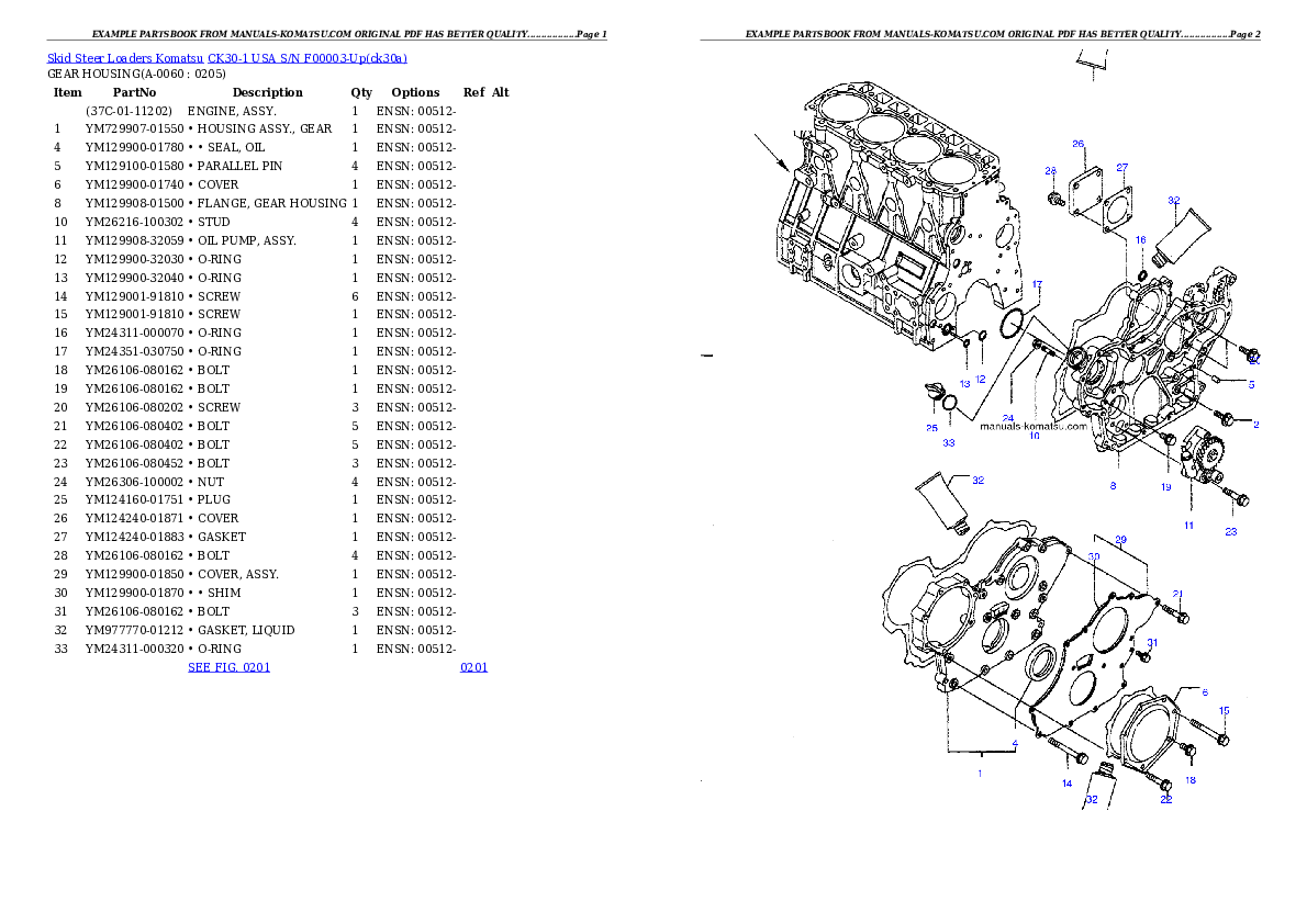 Protected: CK30-1 USA S/N F00003-Up Partsbook