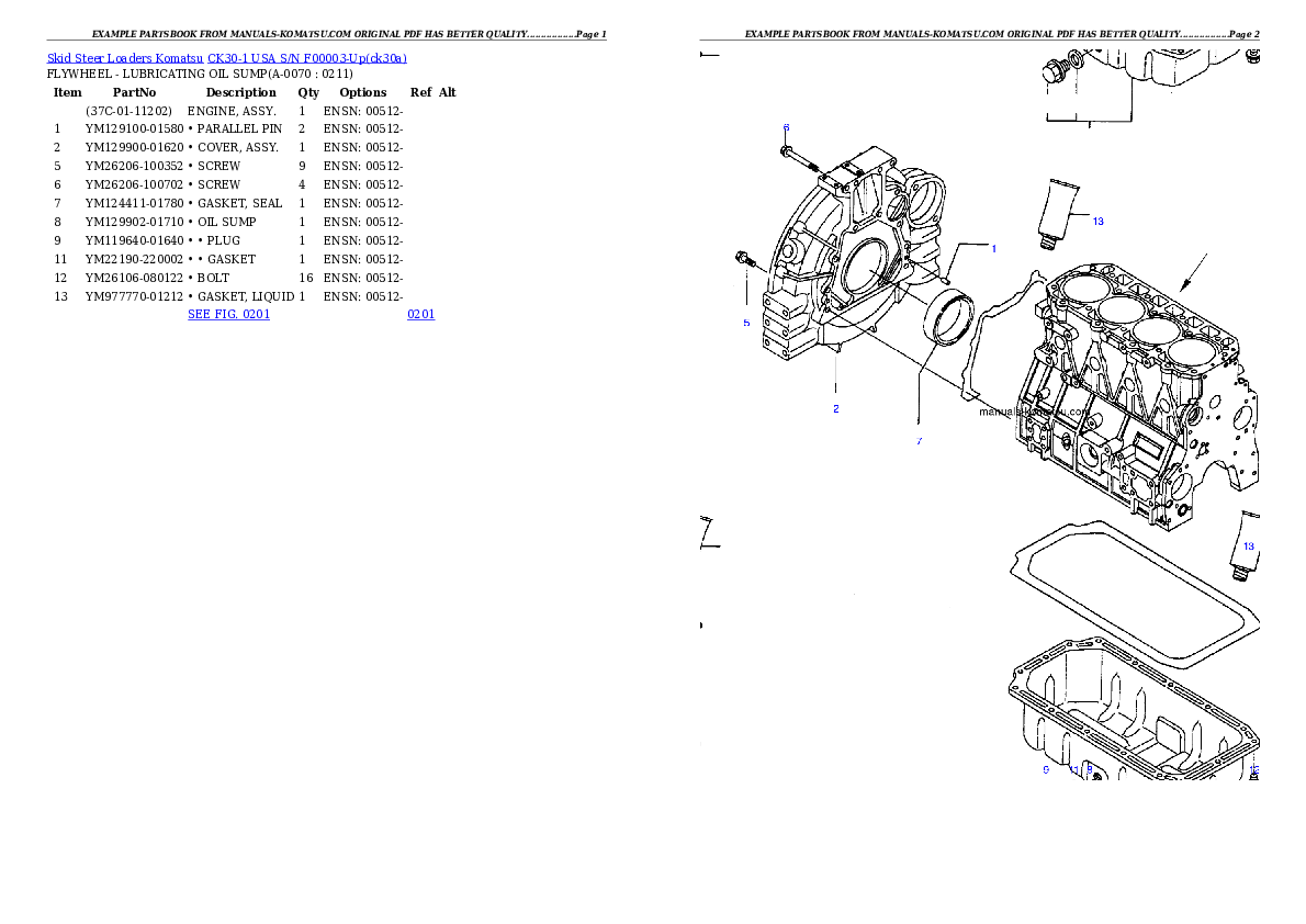 Protected: CK30-1 USA S/N F00003-Up Partsbook