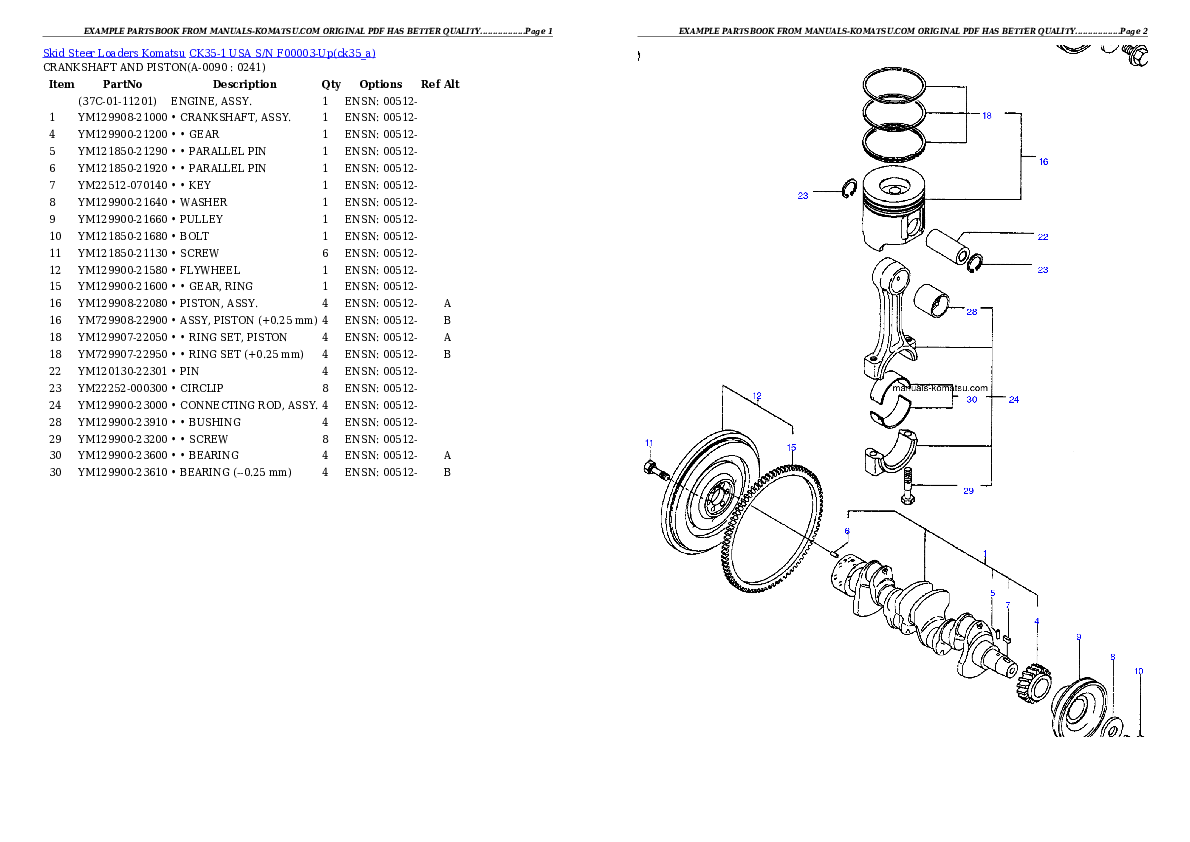 Protected: CK35-1 USA S/N F00003-Up Partsbook