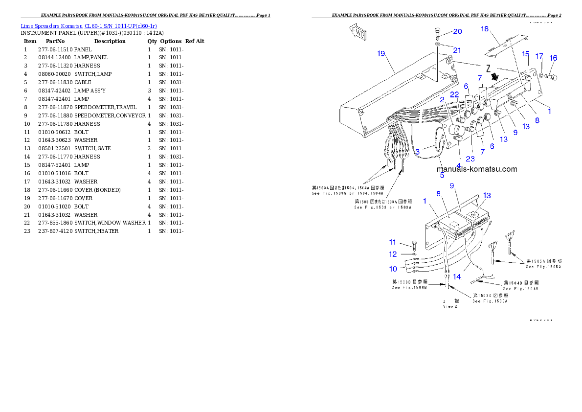 Protected: CL60-1 S/N 1011-UP Partsbook