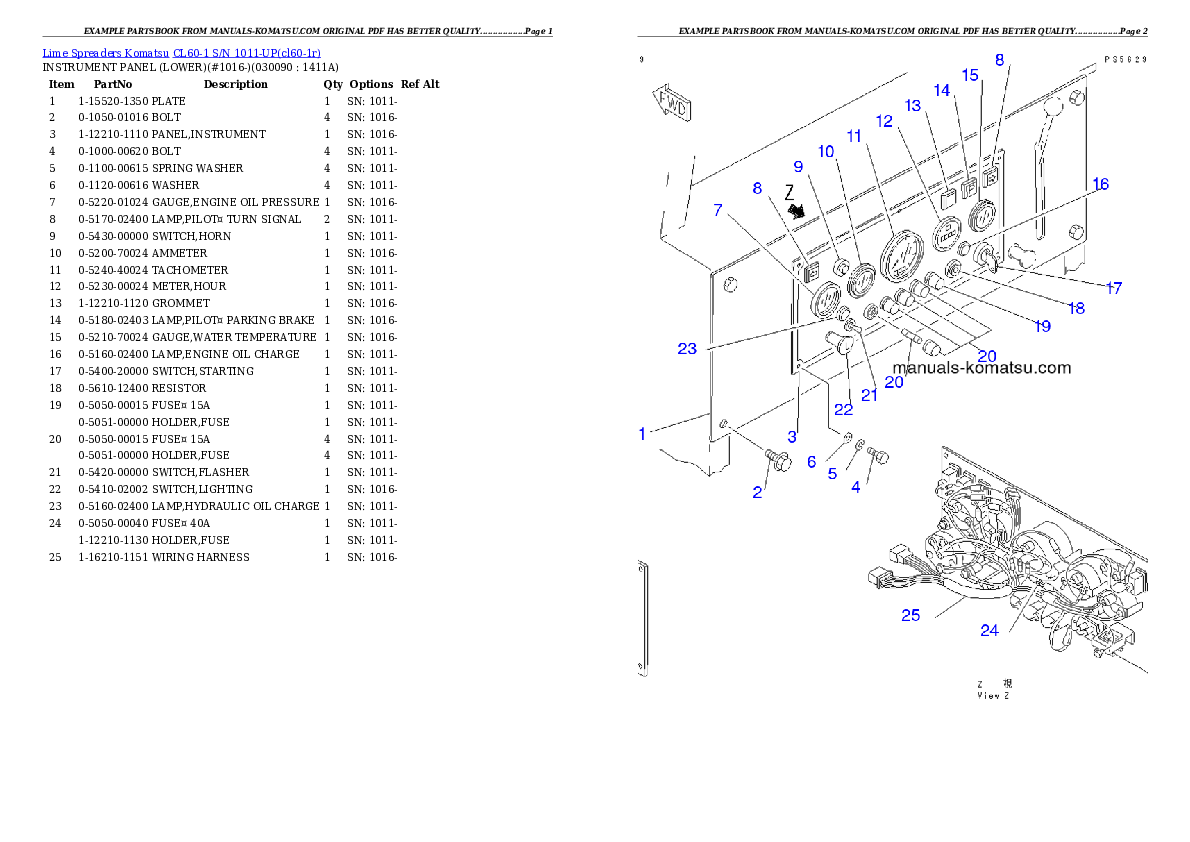 Protected: CL60-1 S/N 1011-UP Partsbook