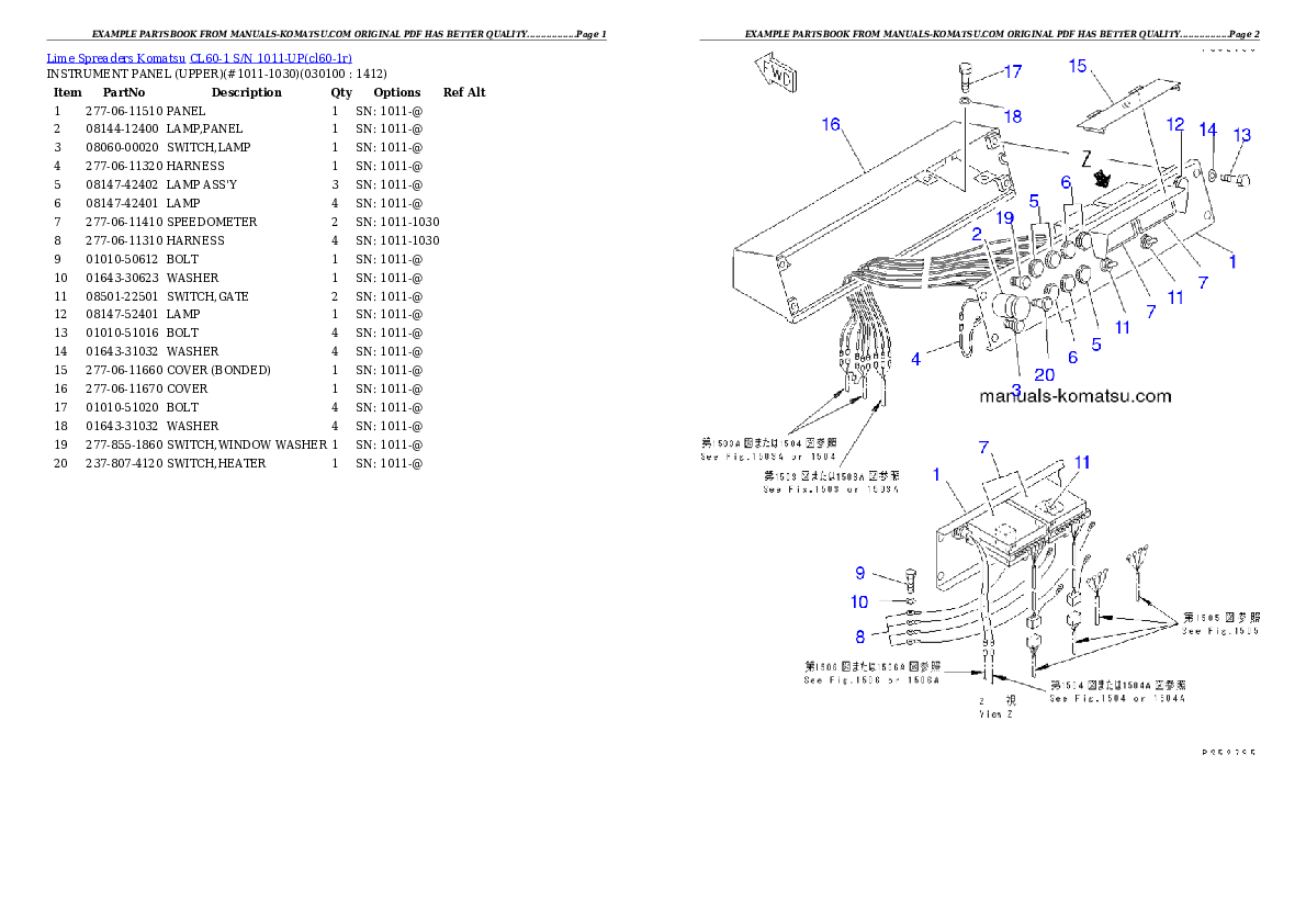Protected: CL60-1 S/N 1011-UP Partsbook