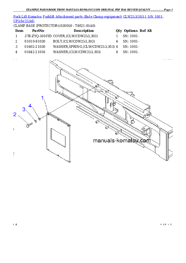 Protected: CLW253/303-1 S/N 1001-UP Partsbook