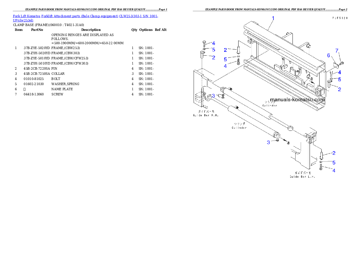 Protected: CLW253/303-1 S/N 1001-UP Partsbook