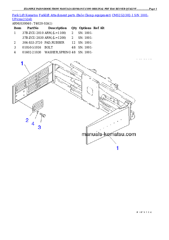 Protected: CMS252/302-1 S/N 1001-UP Partsbook