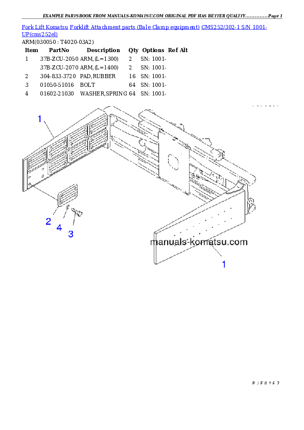 Protected: CMS252/302-1 S/N 1001-UP Partsbook