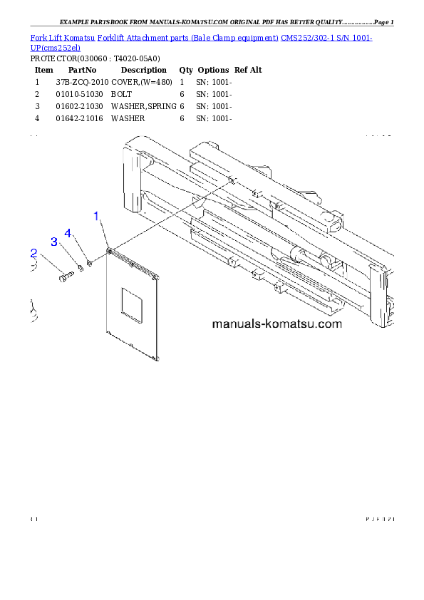 Protected: CMS252/302-1 S/N 1001-UP Partsbook