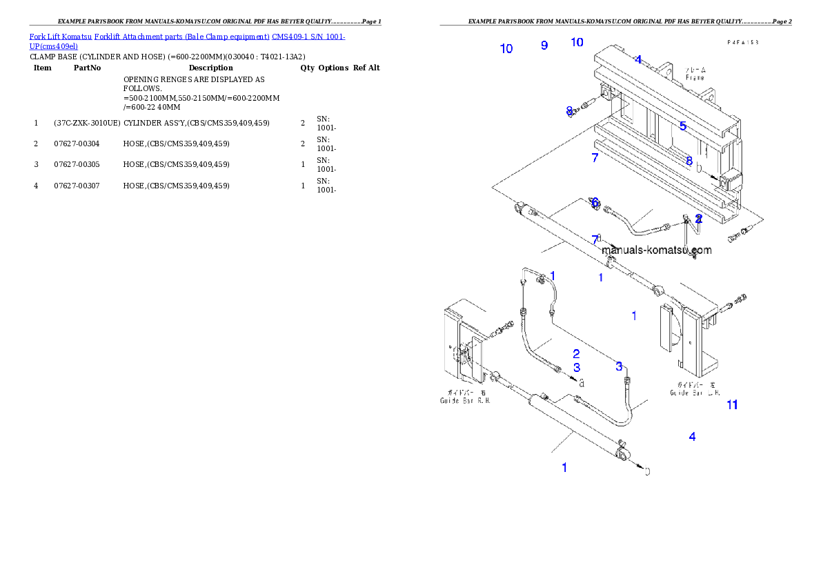 Protected: CMS409-1 S/N 1001-UP Partsbook