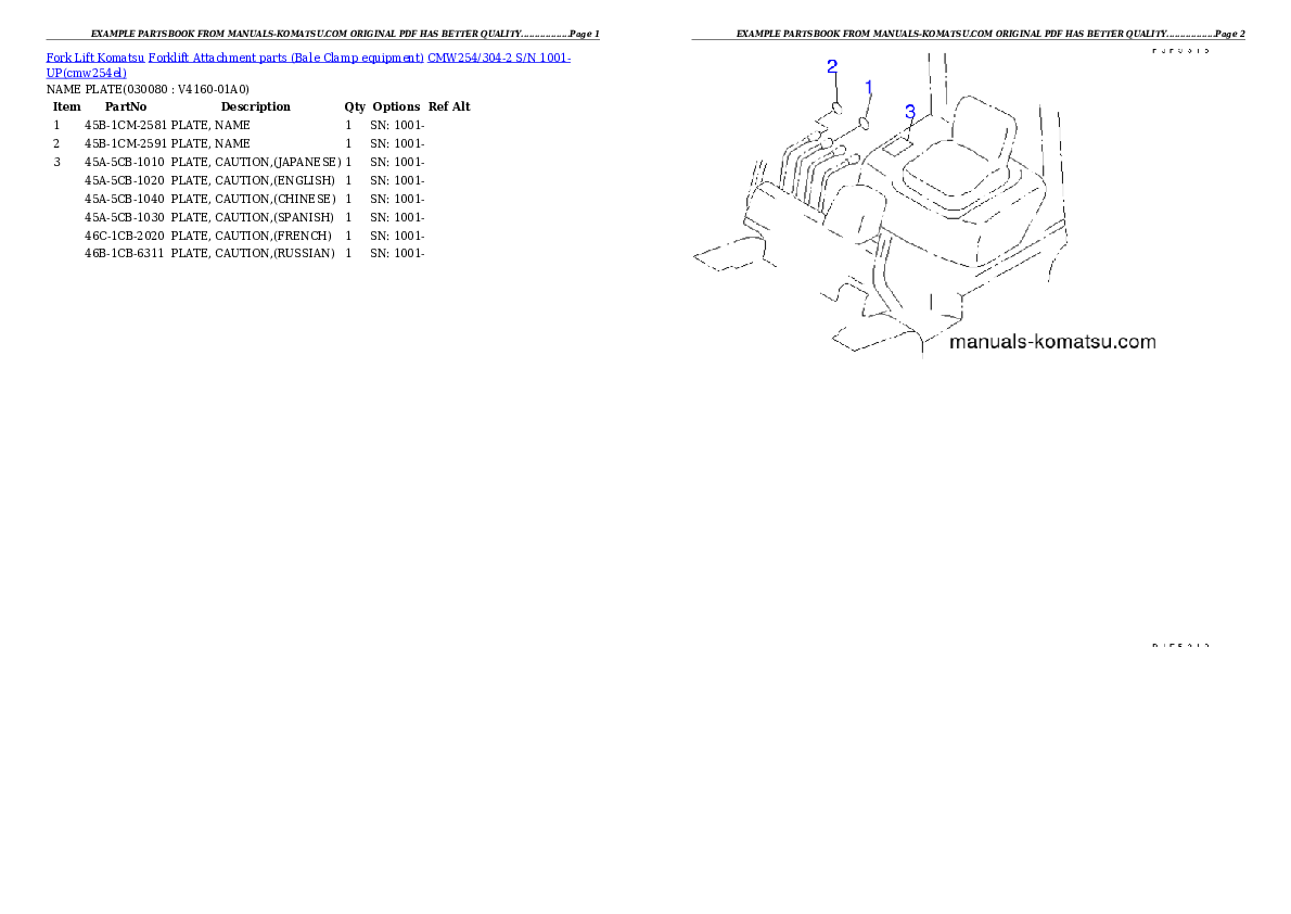 Protected: CMW254/304-2 S/N 1001-UP Partsbook