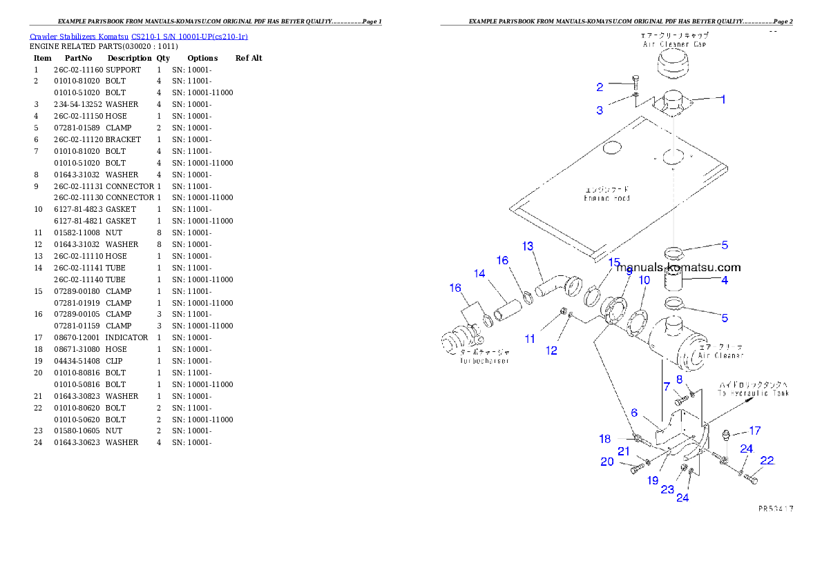CS210-1 S/N 10001-UP Partsbook