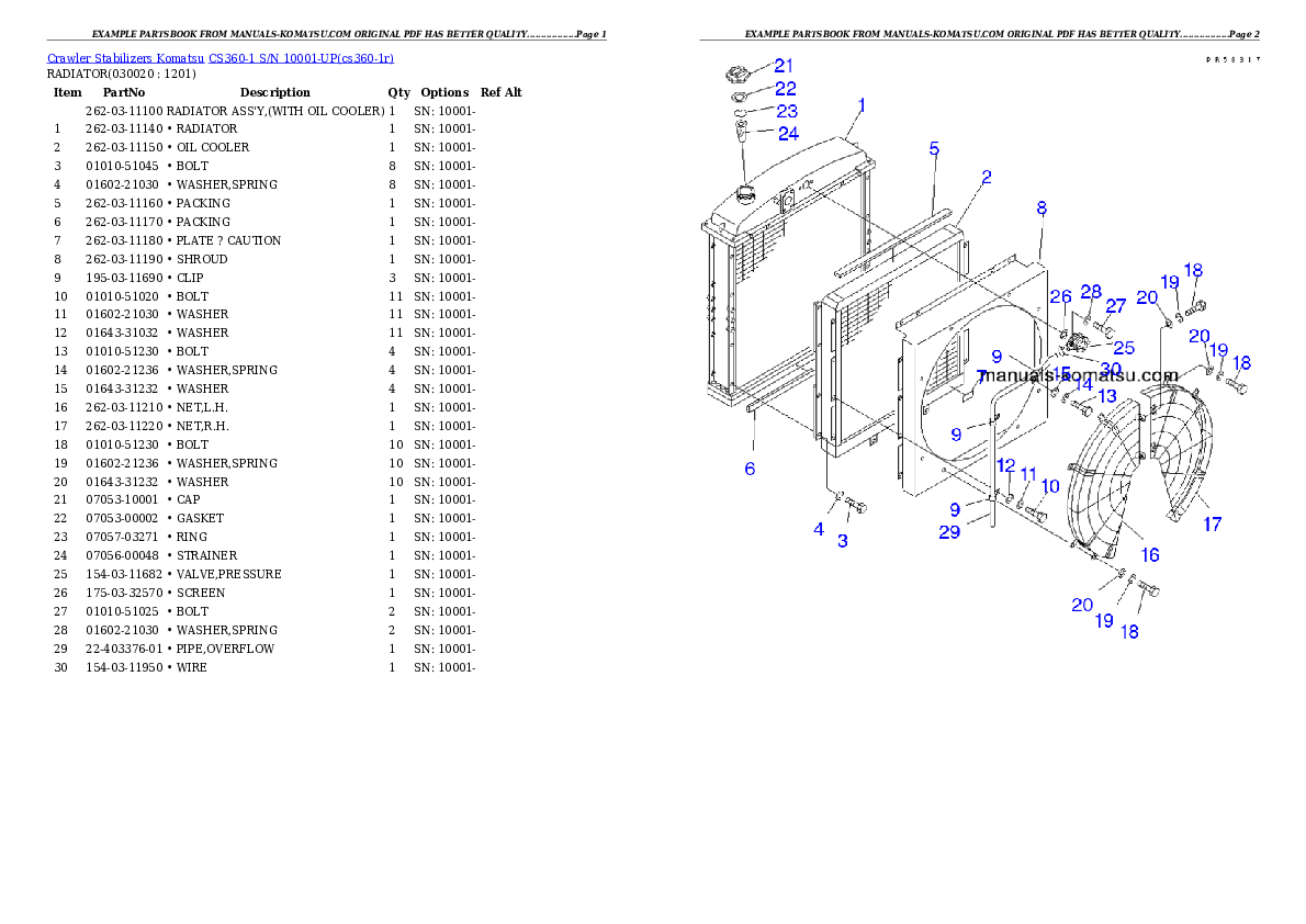 CS360-1 S/N 10001-UP Partsbook