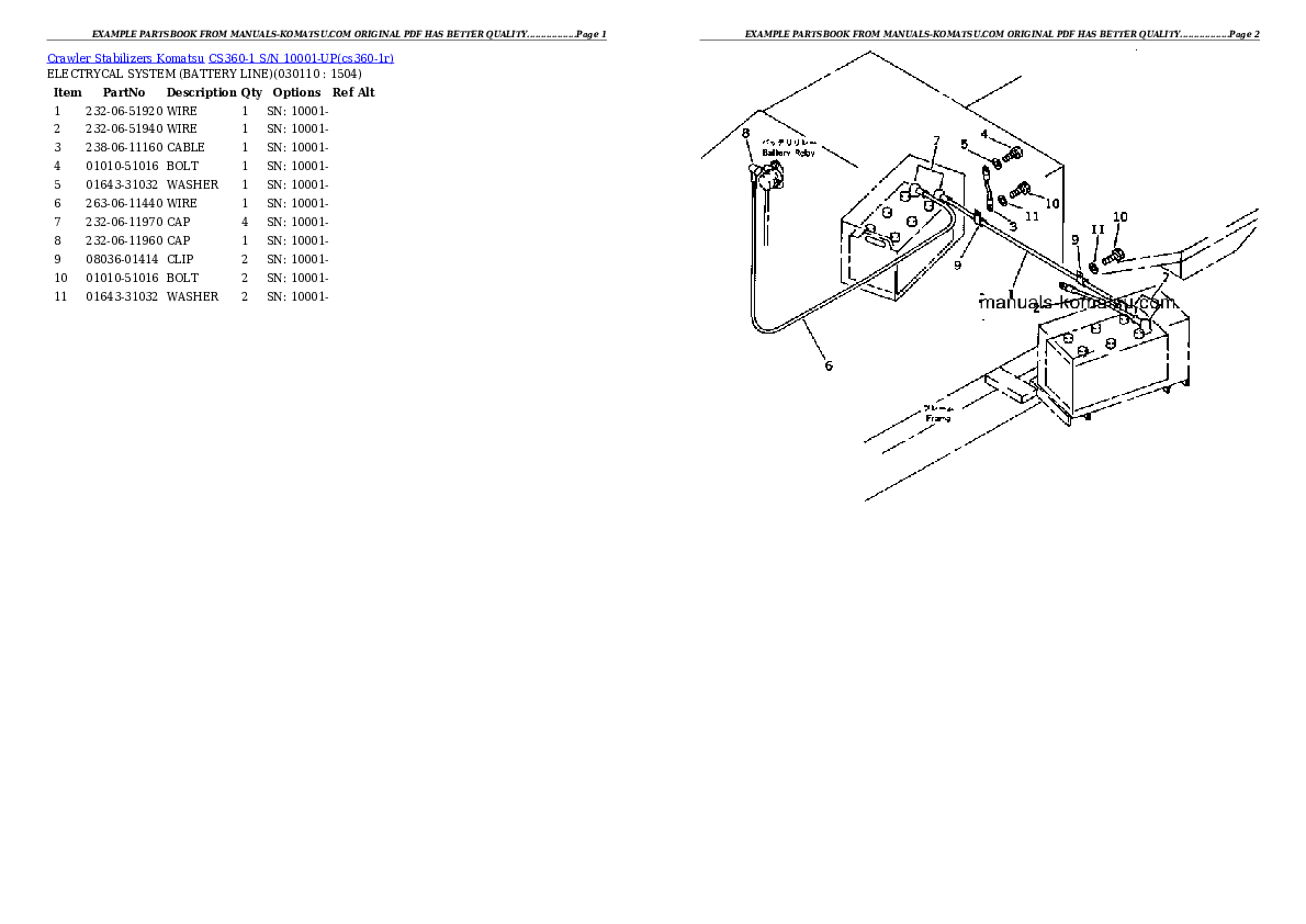 Protected: CS360-1 S/N 10001-UP Partsbook