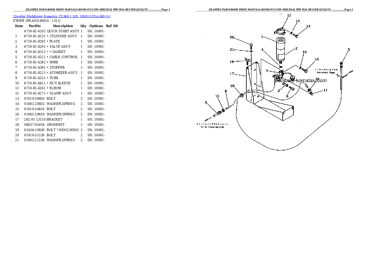 Protected: CS360-1 S/N 10001-UP Partsbook