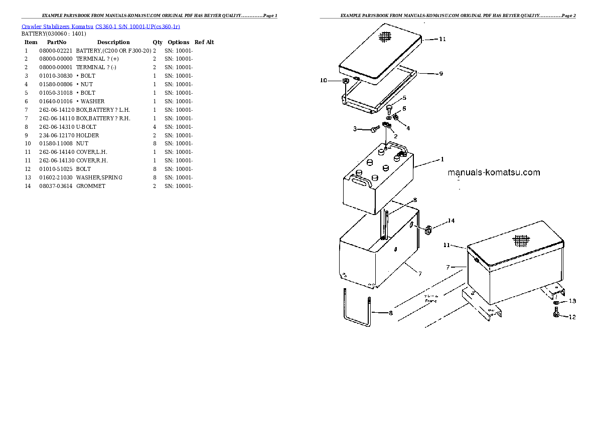 Protected: CS360-1 S/N 10001-UP Partsbook