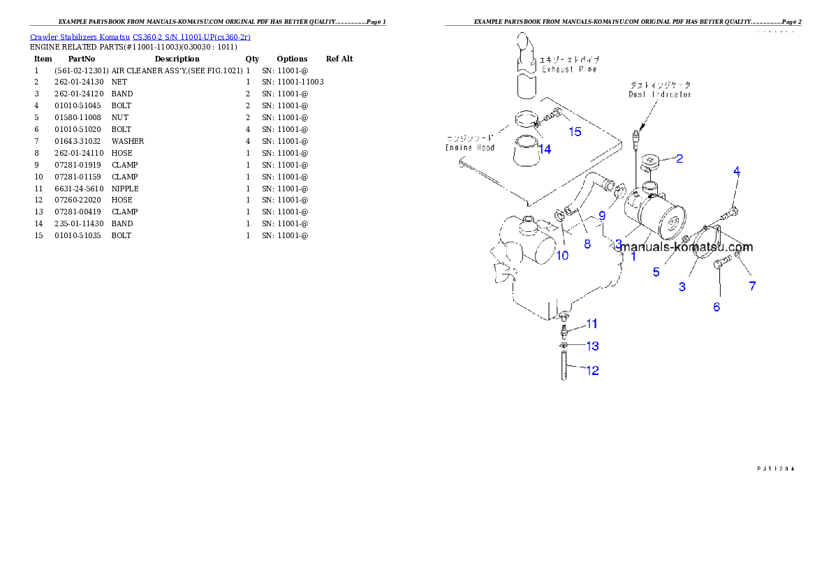 CS360-2 S/N 11001-UP Partsbook