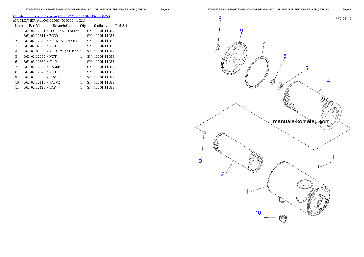 Protected: CS360-2 S/N 11001-UP Partsbook