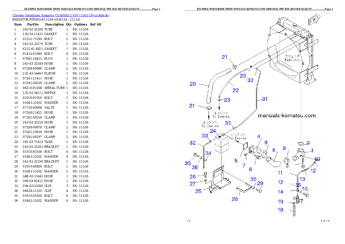 Protected: CS360SD-2 S/N 11501-UP Partsbook