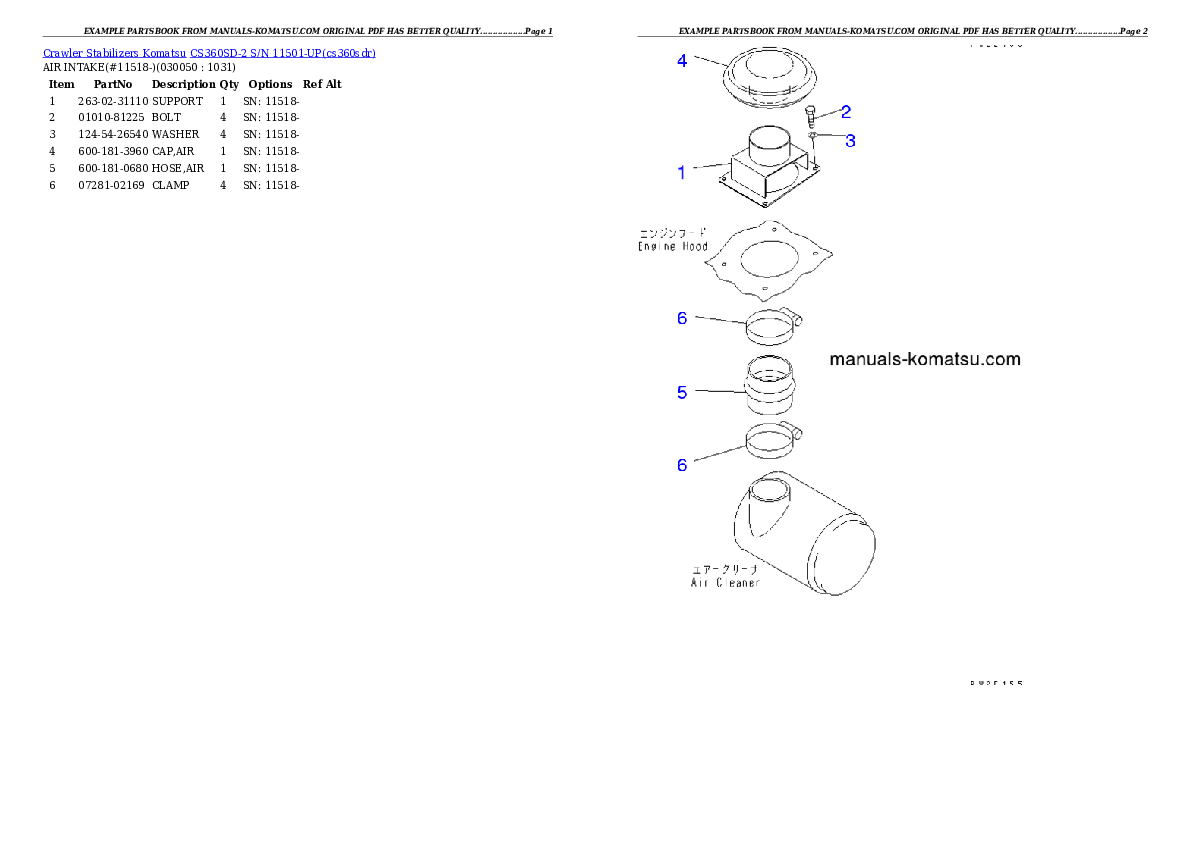 Protected: CS360SD-2 S/N 11501-UP Partsbook