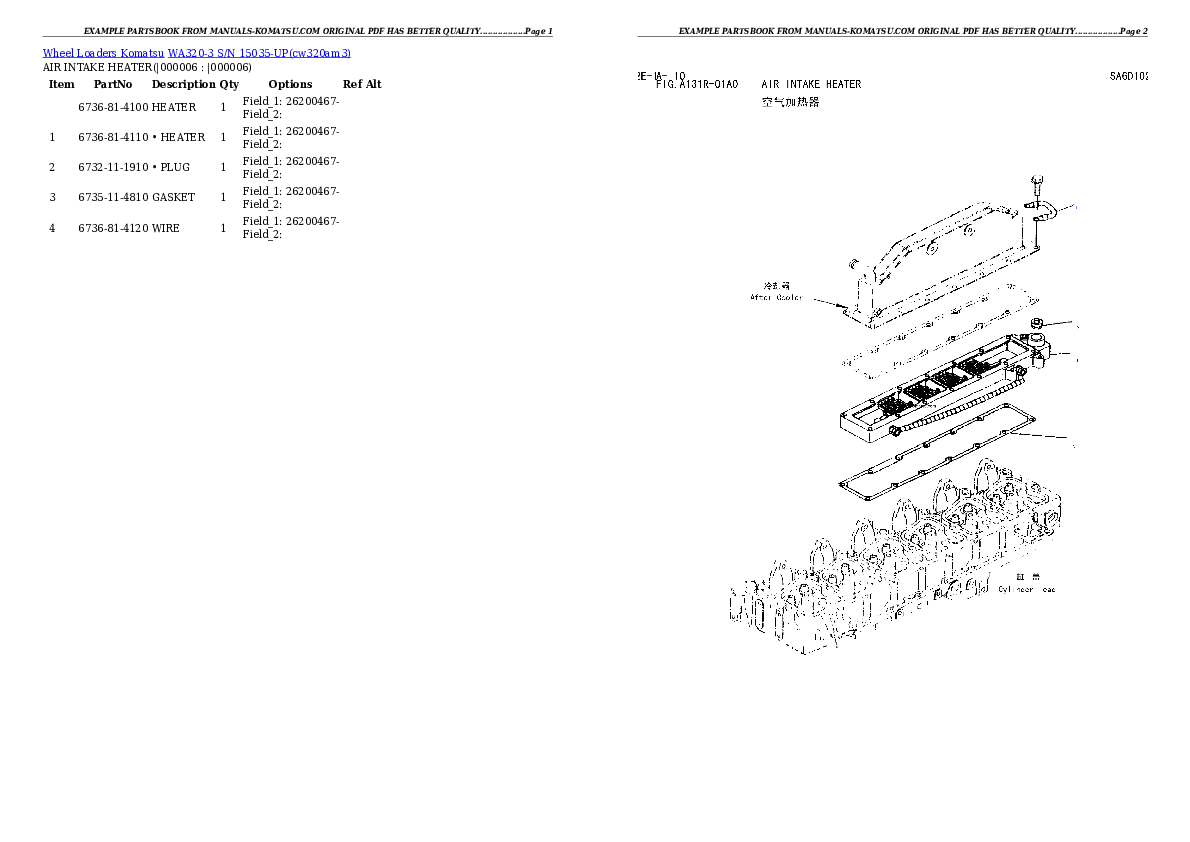 Protected: WA320-3 S/N 15035-UP Partsbook
