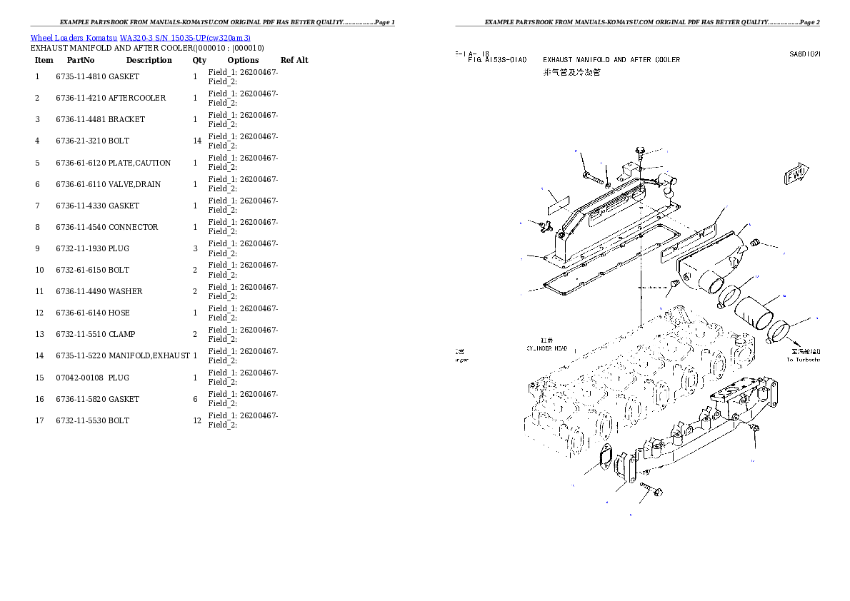 Protected: WA320-3 S/N 15035-UP Partsbook