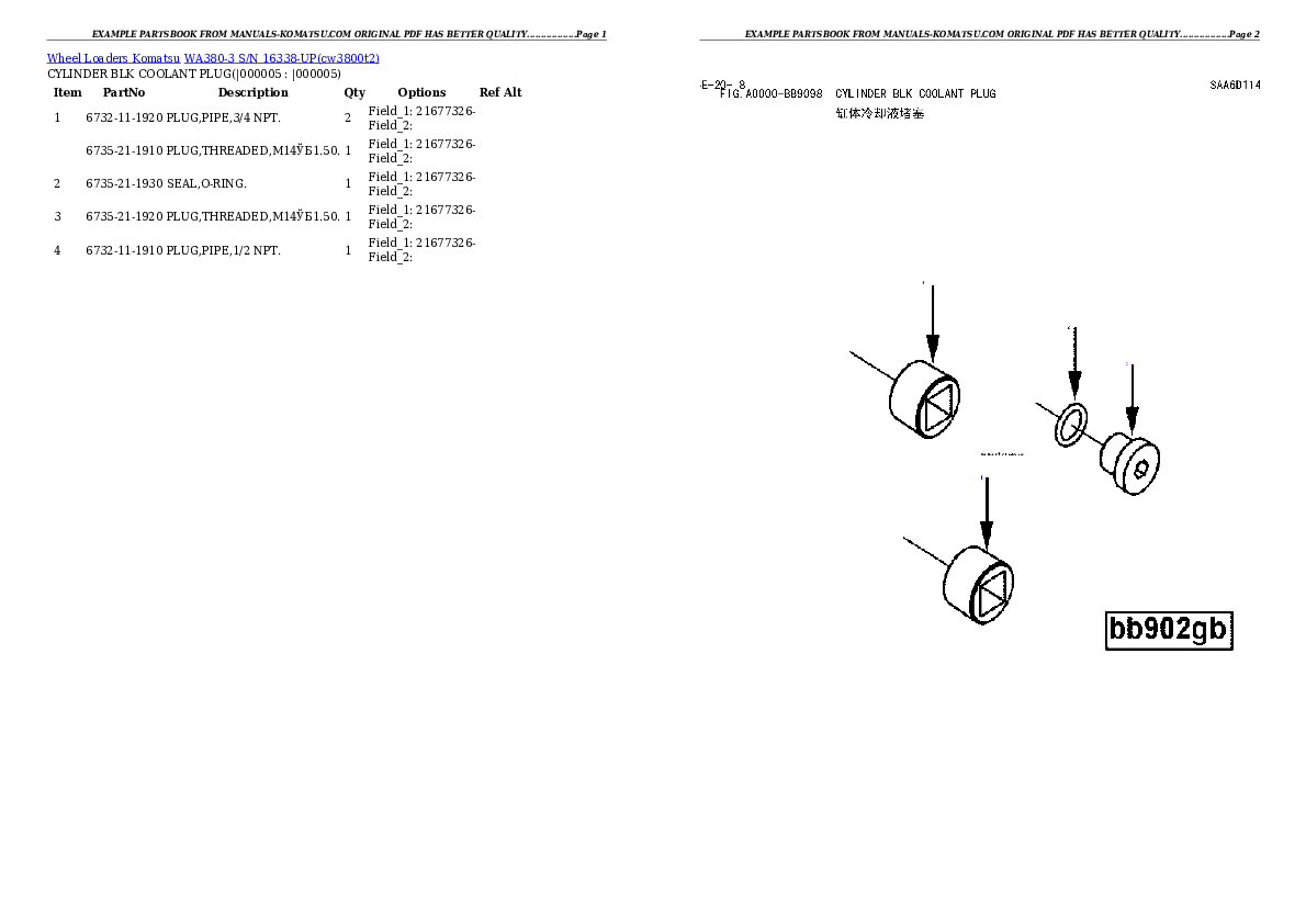 Protected: WA380-3 S/N 16338-UP Partsbook