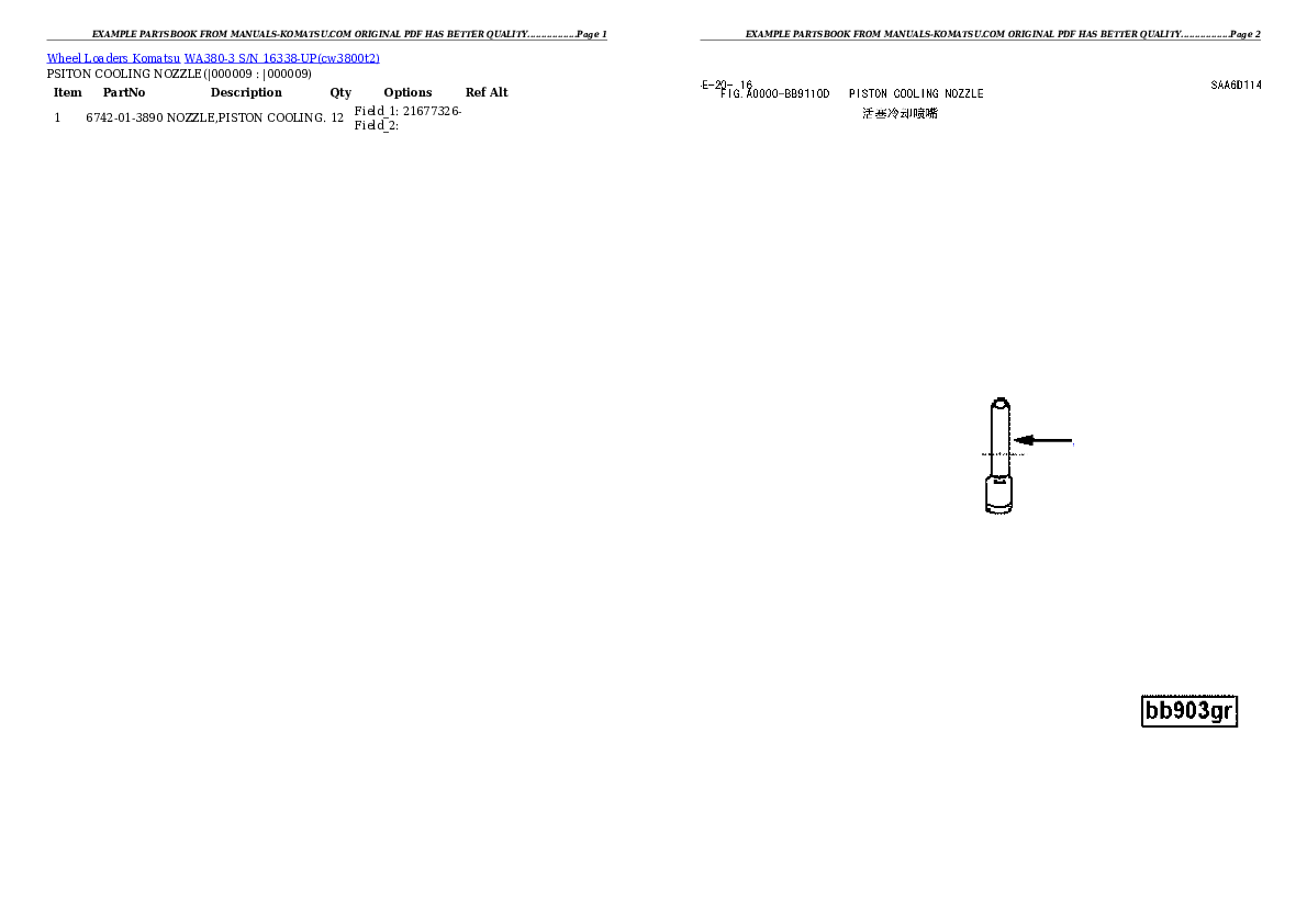 Protected: WA380-3 S/N 16338-UP Partsbook