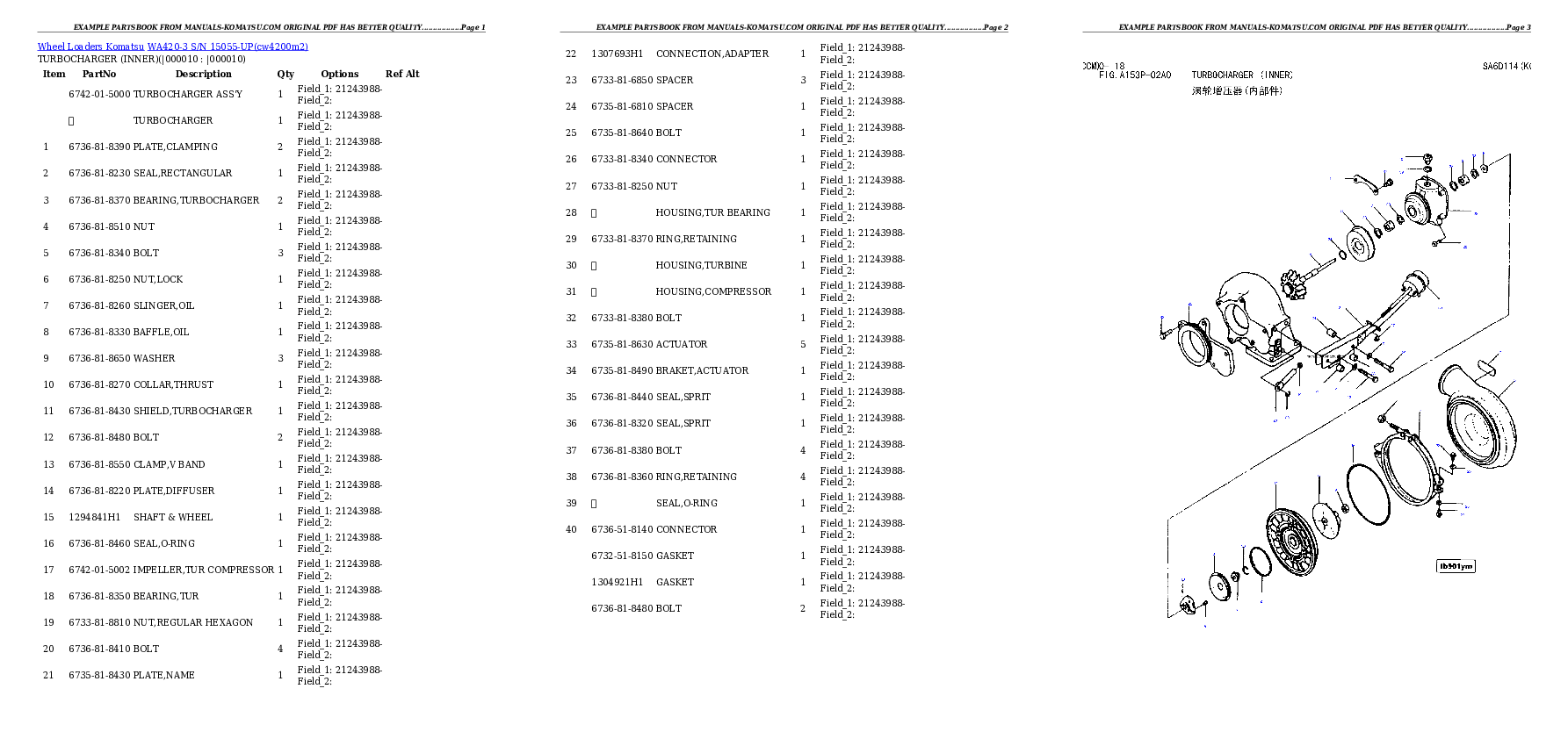 Protected: WA420-3 S/N 15055-UP Partsbook