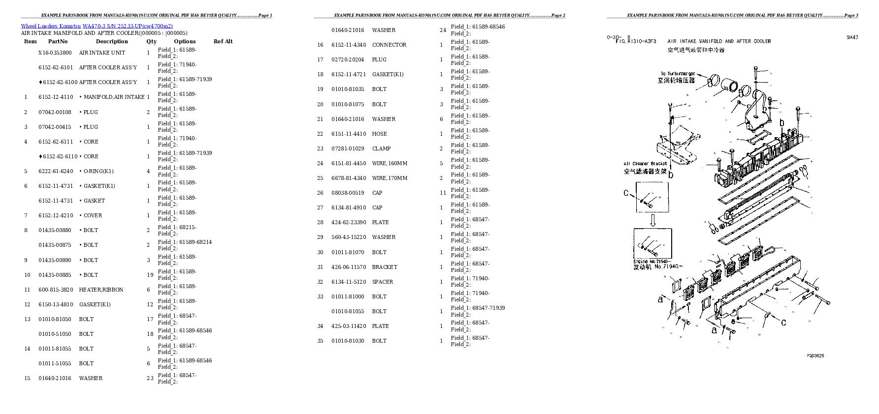 Protected: WA470-3 S/N 25233-UP Partsbook