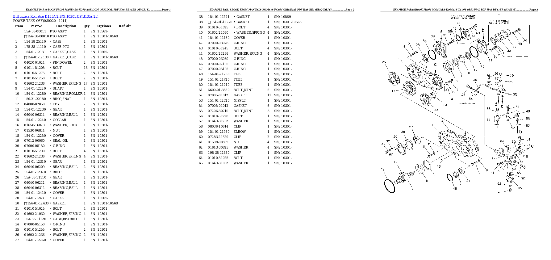 D135A-2 S/N 10301-UP Partsbook