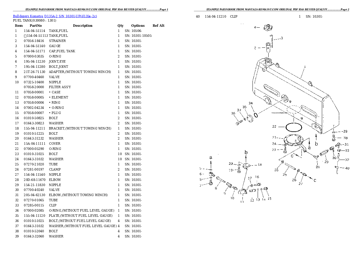 Protected: D135A-2 S/N 10301-UP Partsbook