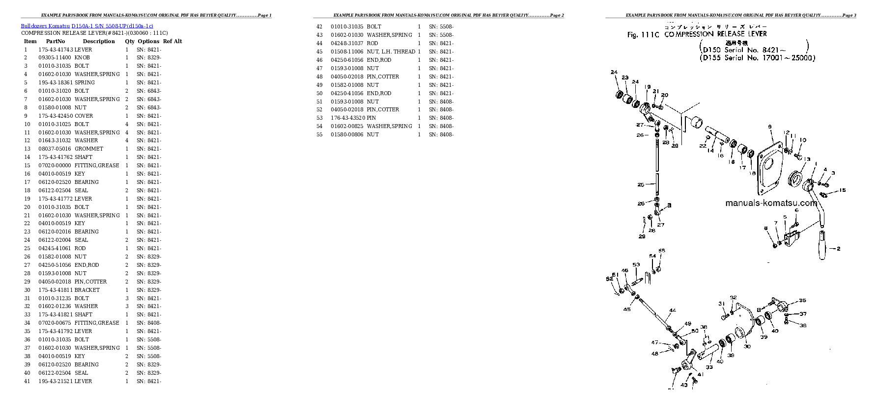 Protected: D150A-1 S/N 5508-UP Partsbook