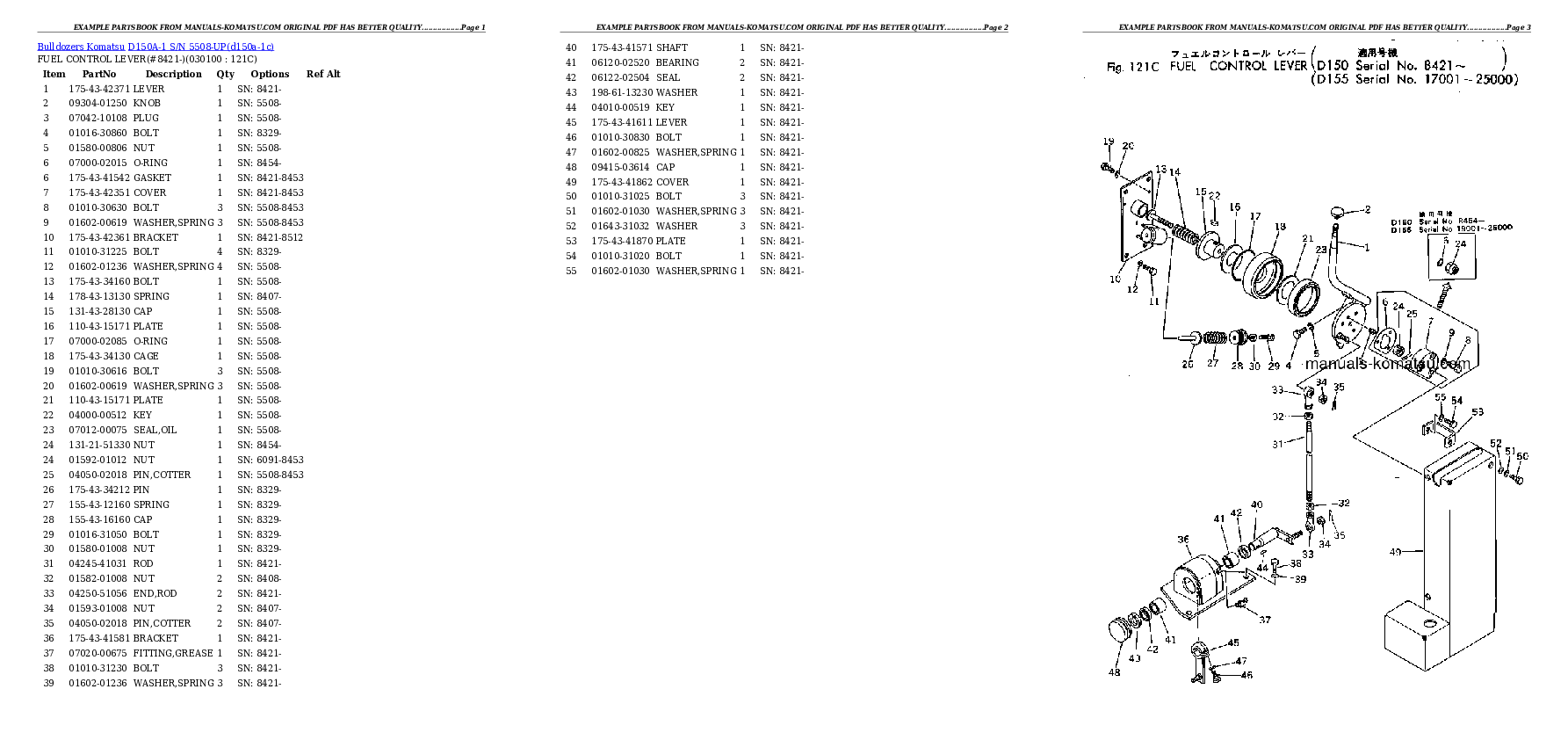 Protected: D150A-1 S/N 5508-UP Partsbook