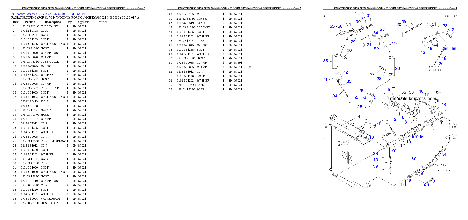 Protected: D155A-2A S/N 57001-UP Partsbook