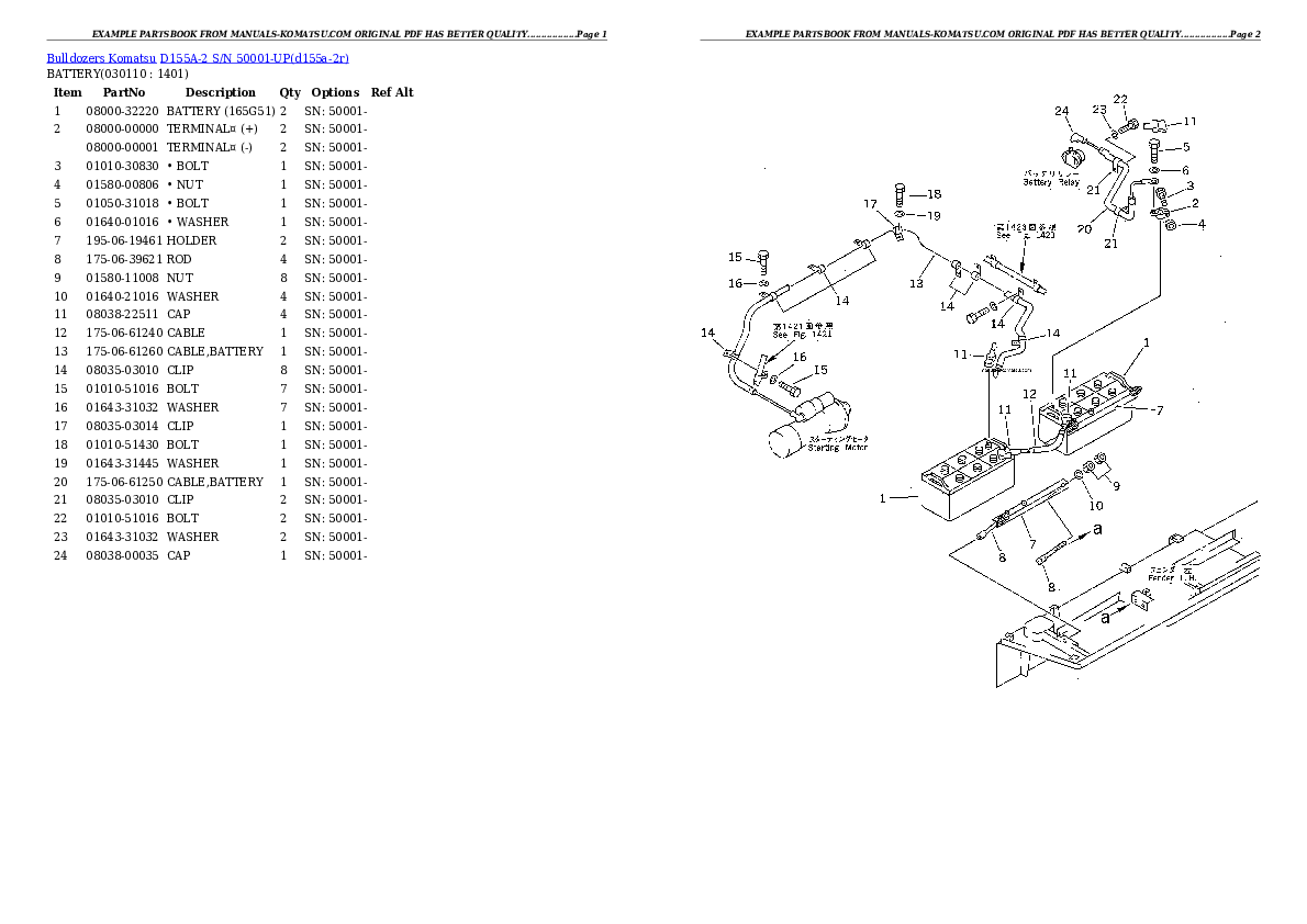 Protected: D155A-2 S/N 50001-UP Partsbook